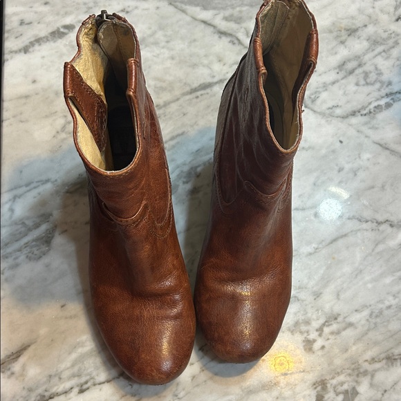 Frye Shoes - Frye Chestnut Leather Ankle Booties